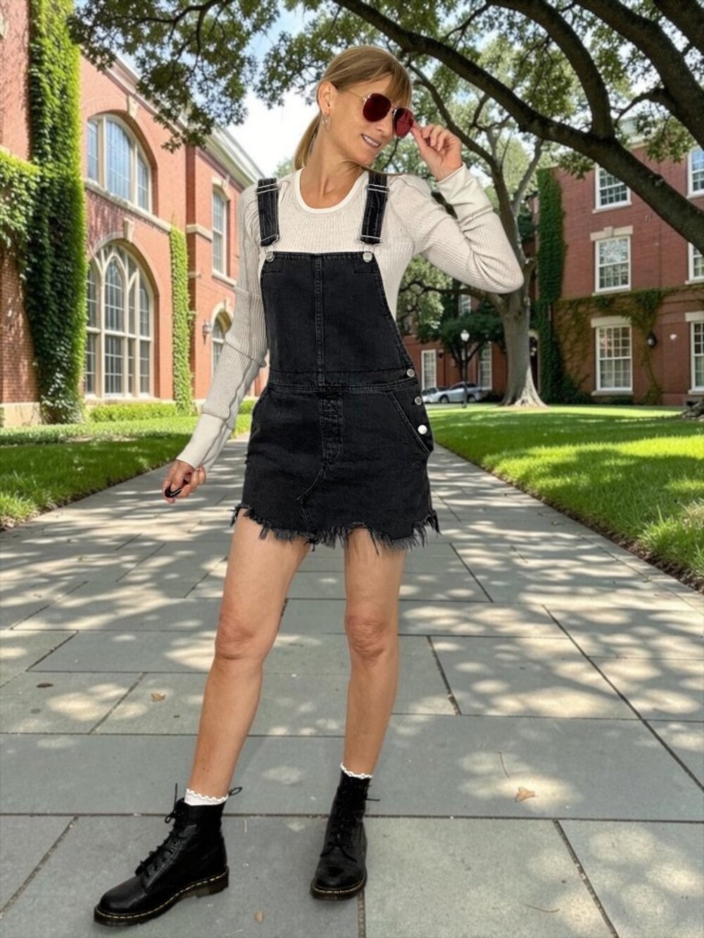 Free People Torn Up Denim Jumper Skirtall 2 Black Distressed Bohemian
